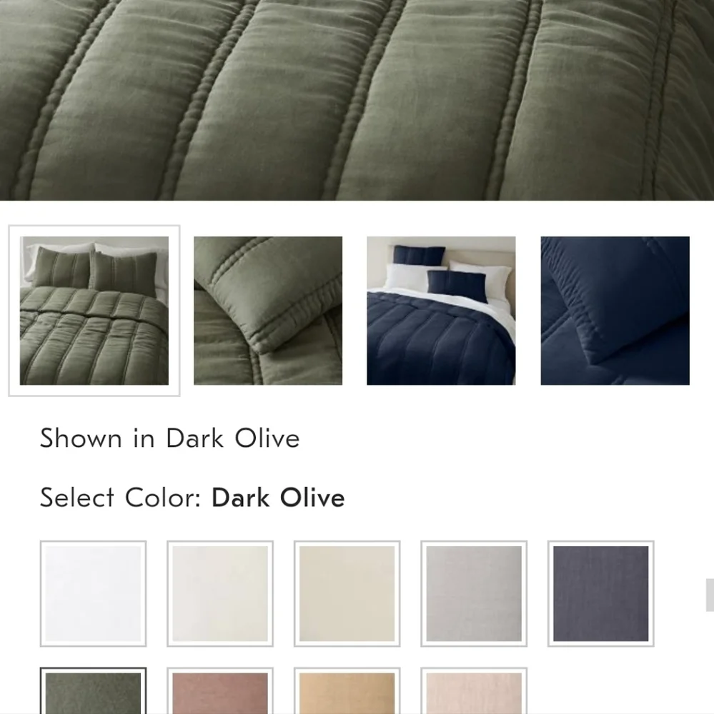 West Elm Linen Quilted Comforter
